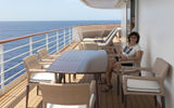 The balcony in the Master Suite on the Seven Seas Explorer is about 900 square feet.